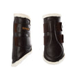 Acavallo Front Brushing Boots Faux Sheepskin & Hook-And-Loop Closure #colour_brown