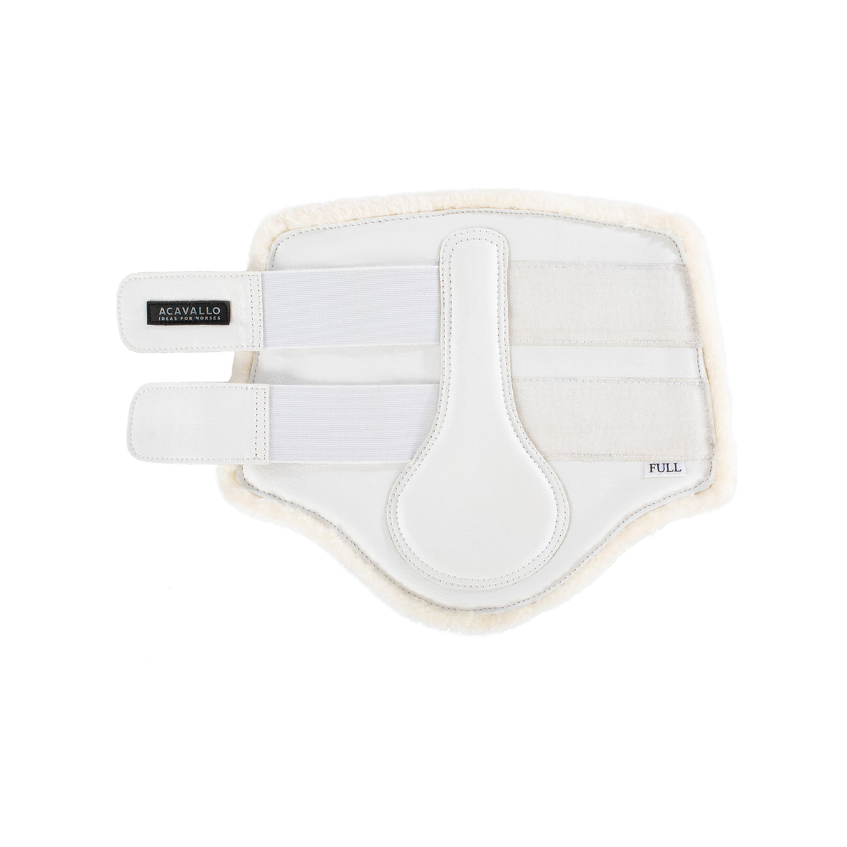 Acavallo Front Brushing Boots Faux Sheepskin & Hook-And-Loop Closure #colour_white
