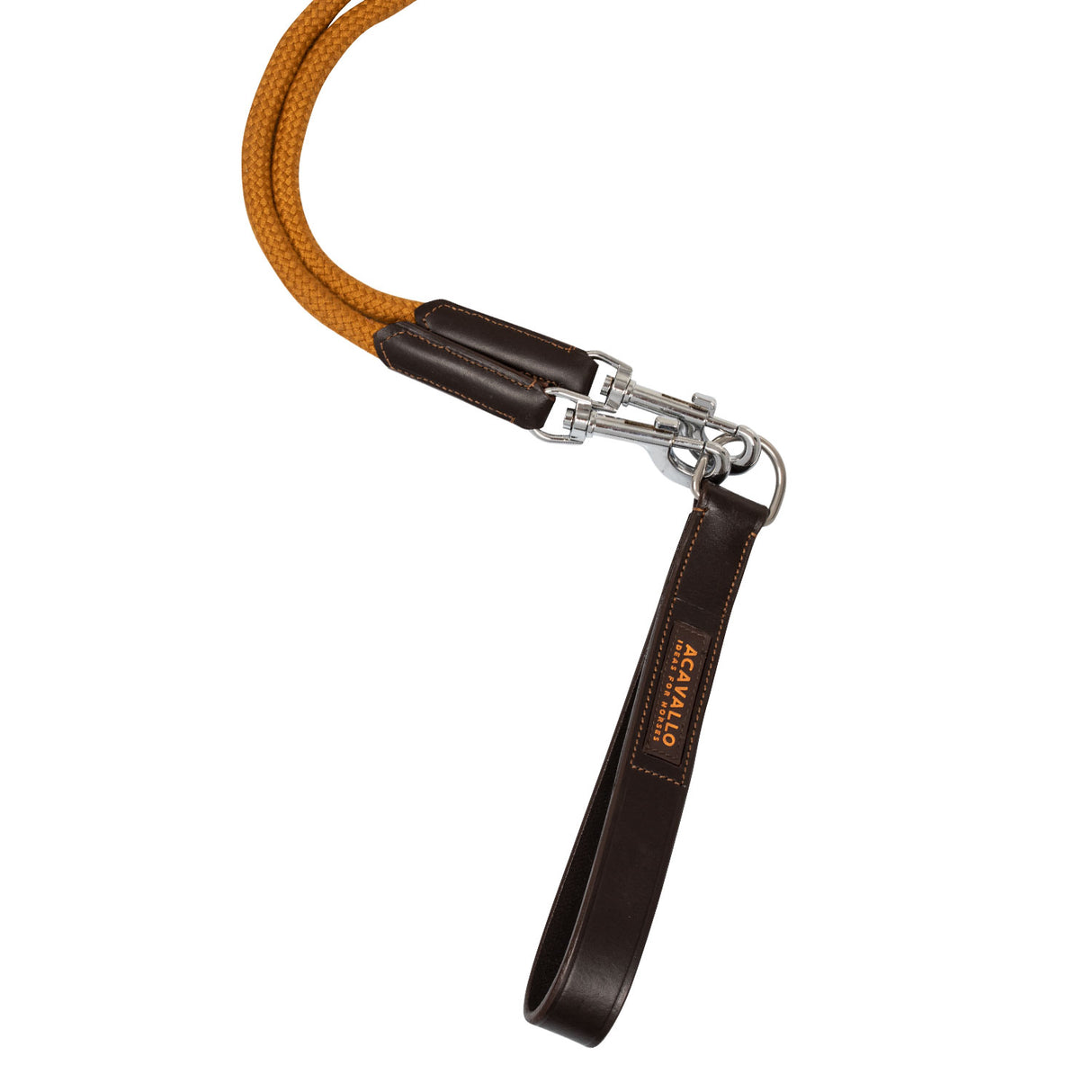 Acavallo Draw Reins Tubular Nylon #colour_brown