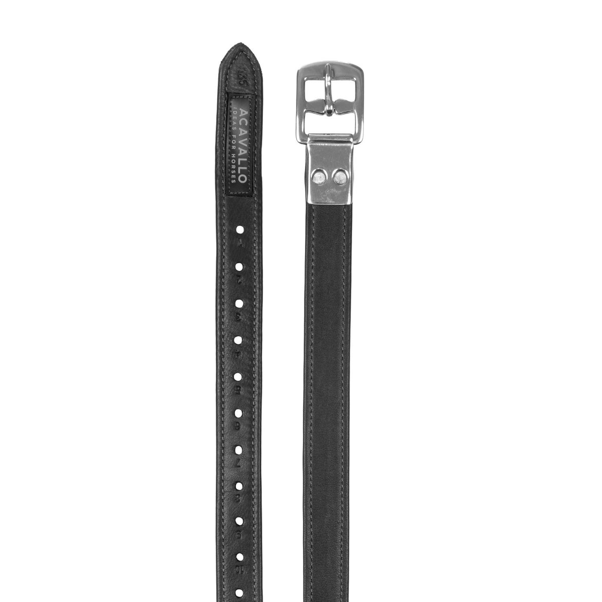 Calfskin stirrup leathers encased buckle