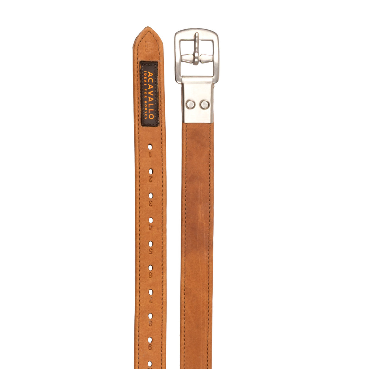 Calfskin stirrup leathers encased buckle