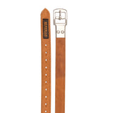 Calfskin stirrup leathers encased buckle