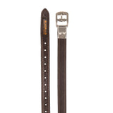 Calfskin stirrup leathers encased buckle
