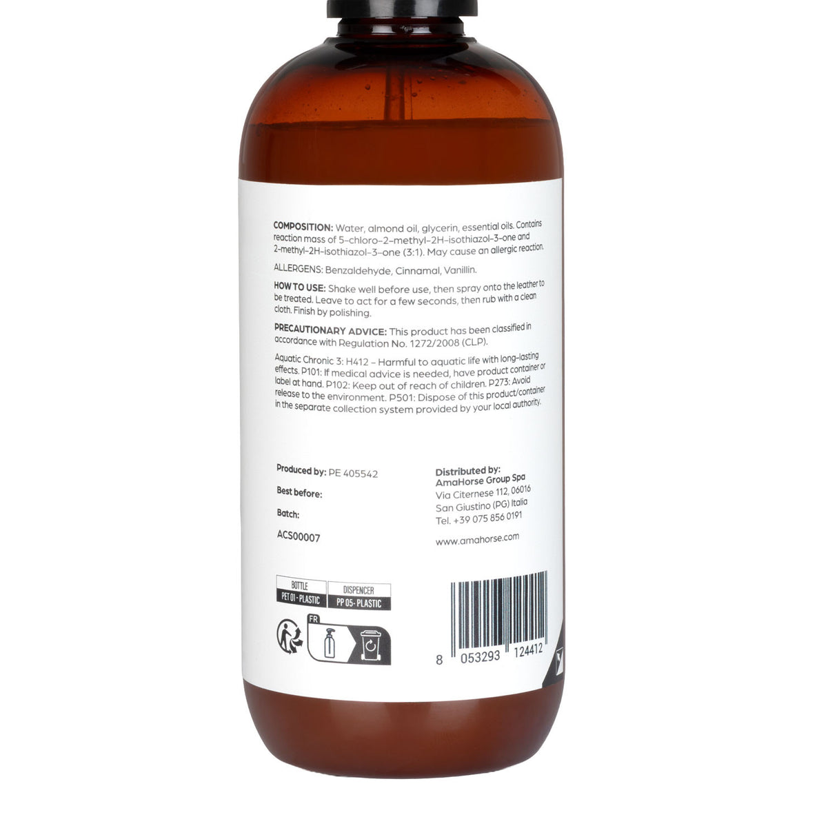 Almond leather soap 500ml (glycerin)