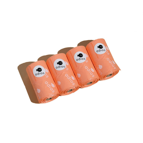 Adios Handle On A Roll Poo Bags - 60 bags #colour_coral-pink