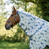 Horseware Ireland Amigo Bug Rug Hood #colour_dragonfly-print-silver-blue-sage