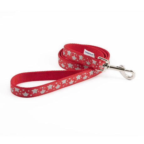 Ancol Patterned Collection Reflective Lead #colour_star-red