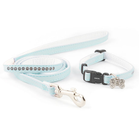 Ancol Small Bite Deluxe Collar & Lead Set #colour_jewel-blue