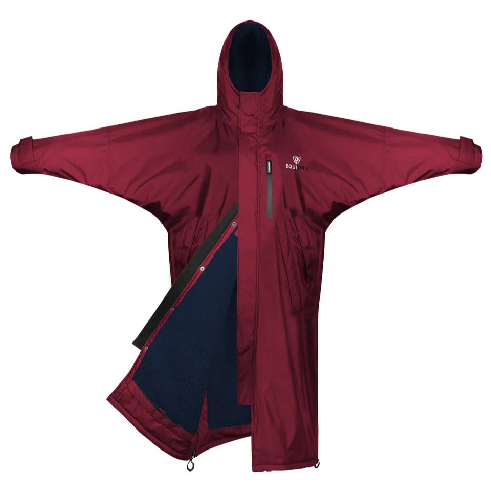 EQUIDRY Women's Thick Fleece Evolution Fixed Hood #colour_plum-navy