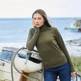 Women's Melford Knit Roll Neck - Khaki Green