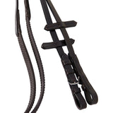 Equestro Leather English Bridle With Embroideries New #colour_brown