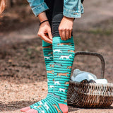 Bartleby Ladies Funky Welly Socks #style_galloping-horses