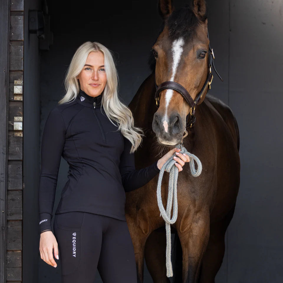 EQUIDRY Women's Water Repellent Base Layer #colour_black-white