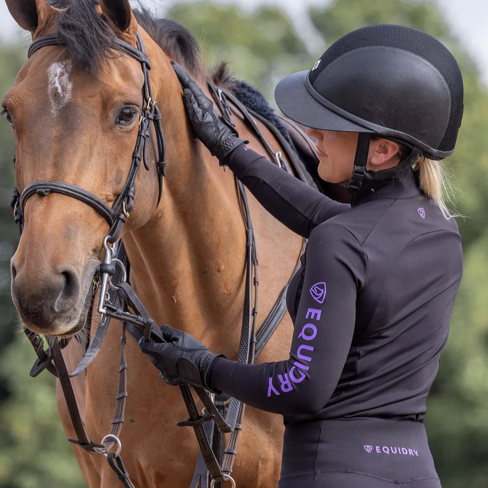 EQUIDRY Women's Water Repellent Base Layer #colour_black-lilac