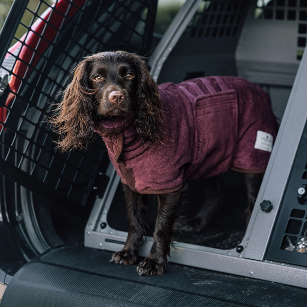 Ruff & Tumble Country Dog Drying Coat #colour_burgundy