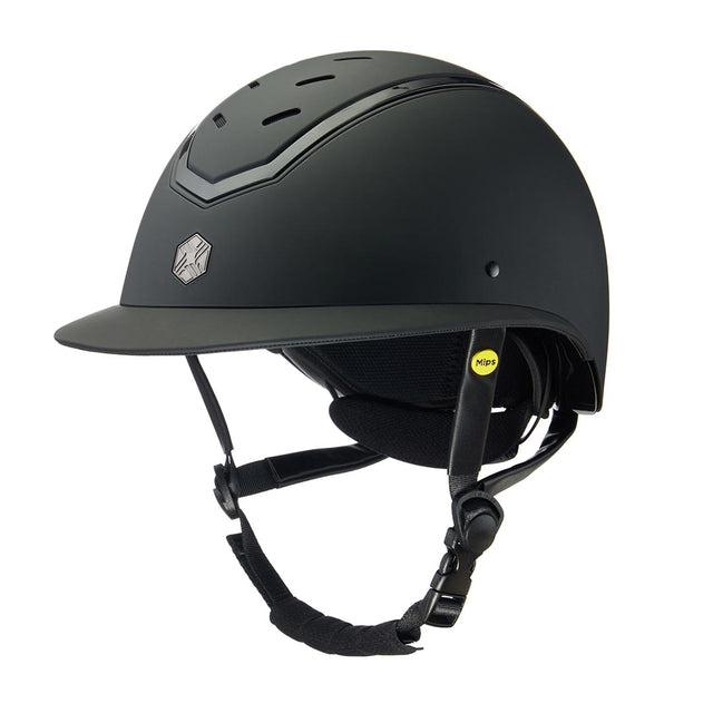 Charles Owen Kylo MIPS Wide Peak Matte Riding Hat #colour_black-matte-black-gloss