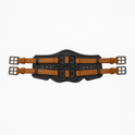 Stubben Equi-Soft® Short Saddle Girth with Cover - Tobacco #colour_vachette-leather-black