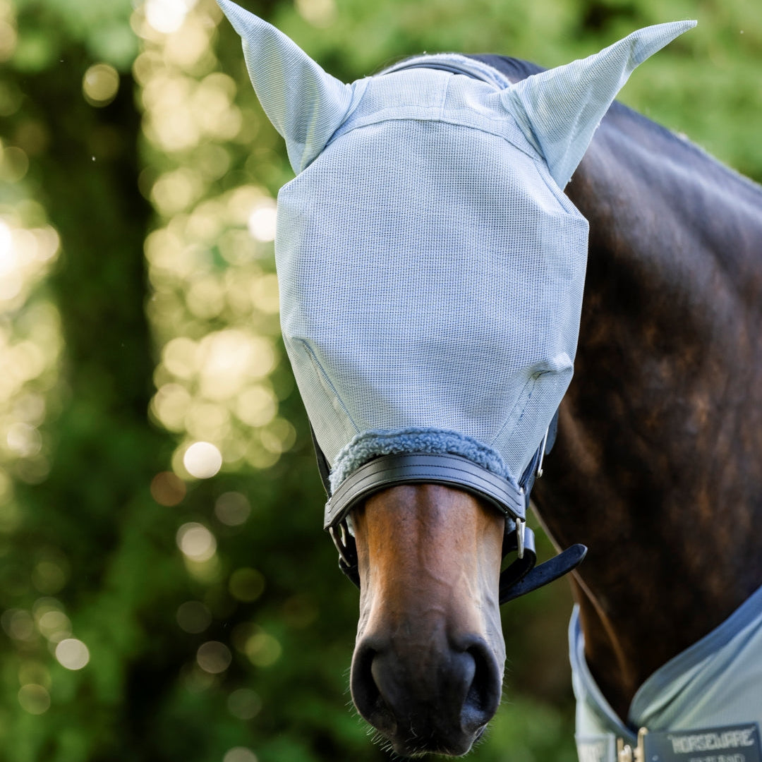 Horseware Ireland Amigo Fly Mask #colour_heather-blue-blue-silver