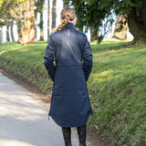 EQUIDRY Girl's Bronte Riding Coat with Removable Hood #colour_navy