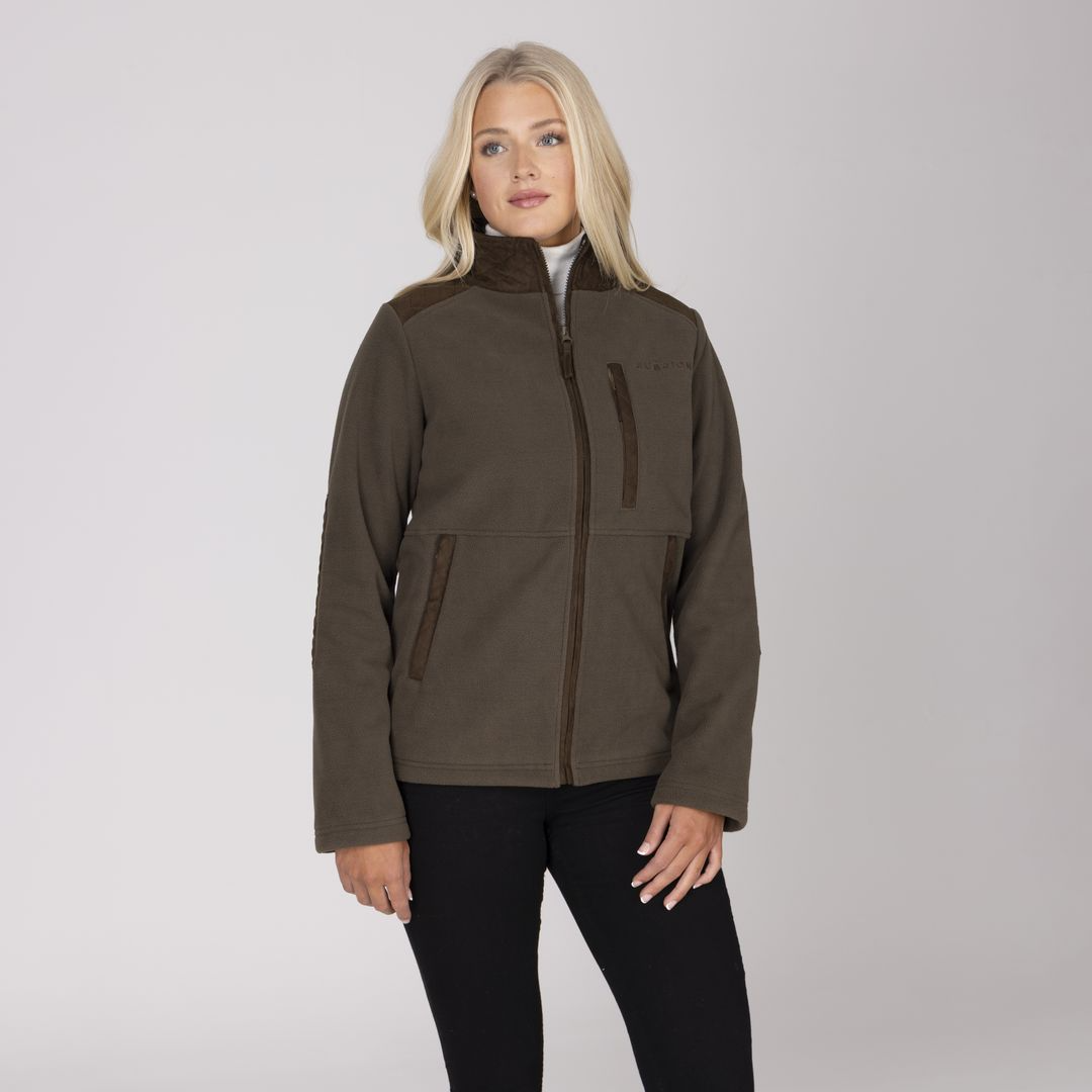Shires Aubrion Heritage Unisex Full Zip Fleece #colour_dark-olive