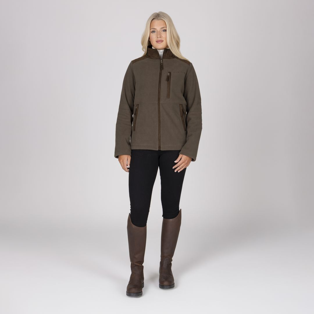 Shires Aubrion Heritage Unisex Full Zip Fleece #colour_dark-olive