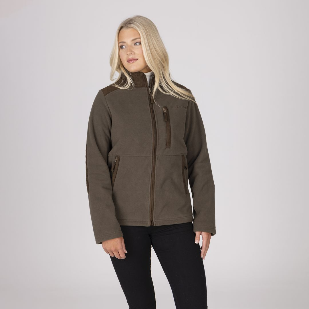 Shires Aubrion Heritage Unisex Full Zip Fleece #colour_dark-olive