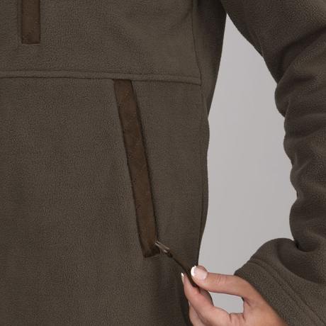 Shires Aubrion Heritage Unisex Full Zip Fleece #colour_dark-olive