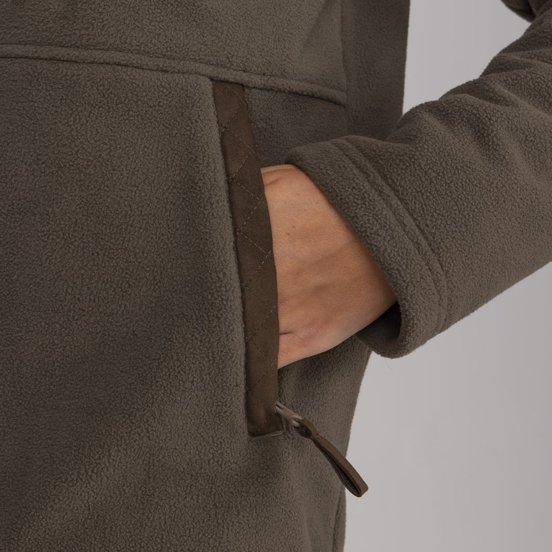 Shires Aubrion Heritage Unisex Full Zip Fleece #colour_dark-olive