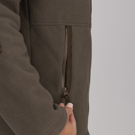 Shires Aubrion Heritage Unisex Full Zip Fleece #colour_dark-olive