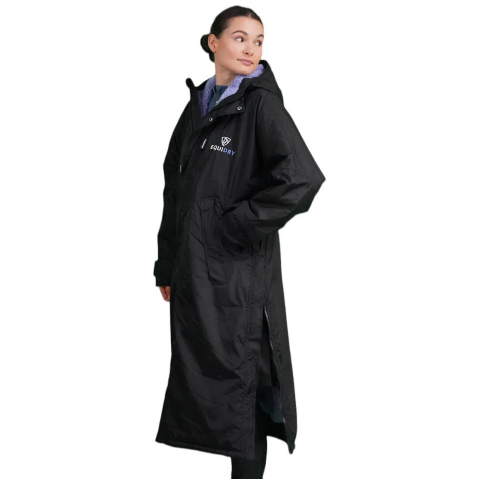 EQUIDRY Women's Thick Fleece Evolution Fixed Hood #colour_black-lilac