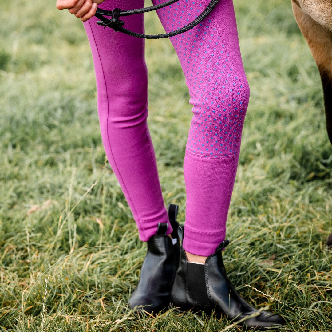 Mackey Equisential Junior Spotty Jodhpurs #colour_azalea-blue