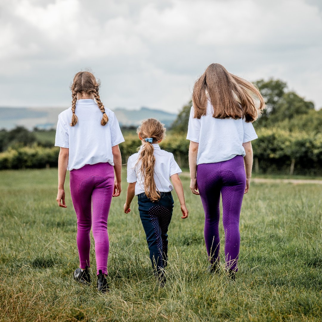 Mackey Equisential Junior Spotty Jodhpurs #colour_purple-black