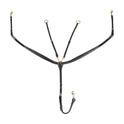 Tanned leather fork breastplate with steel buckles NEW