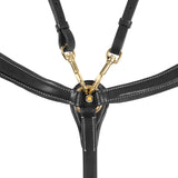 Tanned leather fork breastplate with steel buckles NEW