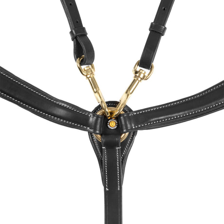 Tanned leather fork breastplate with steel buckles NEW