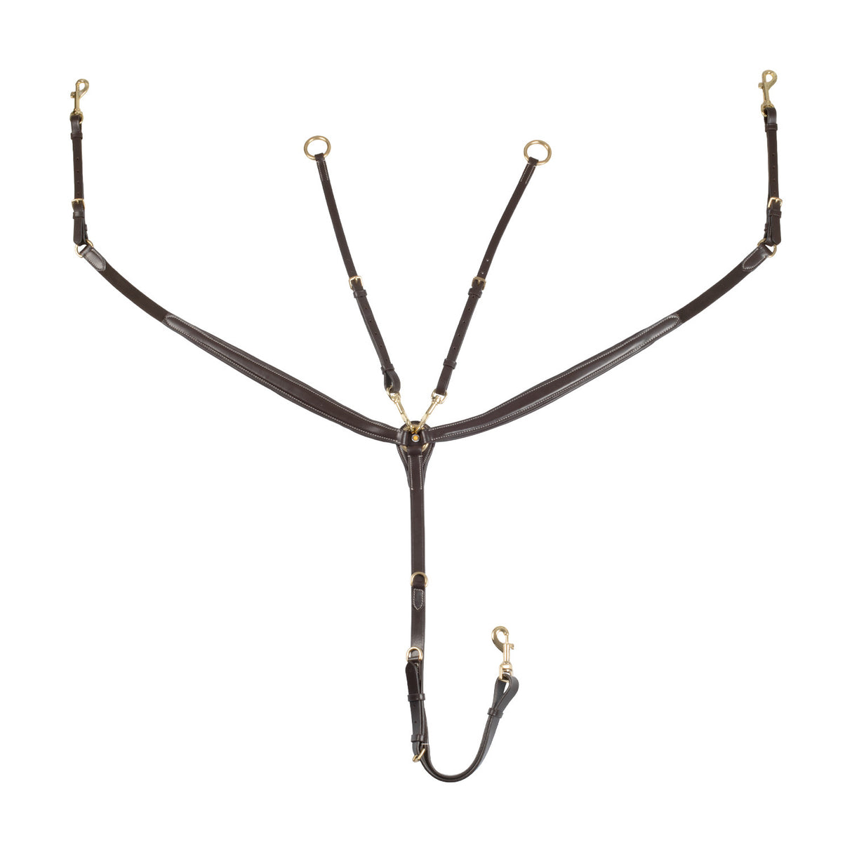Tanned leather fork breastplate with steel buckles NEW