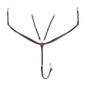 Tanned leather fork breastplate with steel buckles NEW
