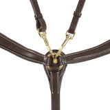 Tanned leather fork breastplate with steel buckles NEW