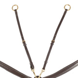 Tanned leather fork breastplate with steel buckles NEW