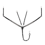 Tanned leather fork breastplate with silver clincher
