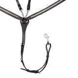 Tanned leather fork breastplate with silver clincher