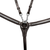 Tanned leather fork breastplate with silver clincher