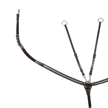 Tanned leather fork breastplate with silver clincher