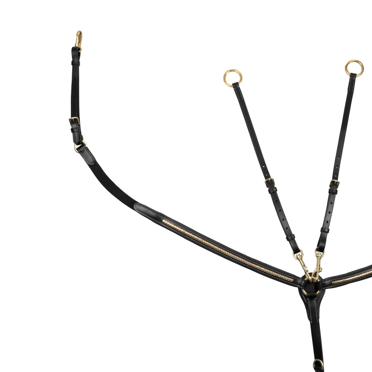 Tanned leather fork breastplate with brass clincher