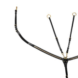 Tanned leather fork breastplate with brass clincher