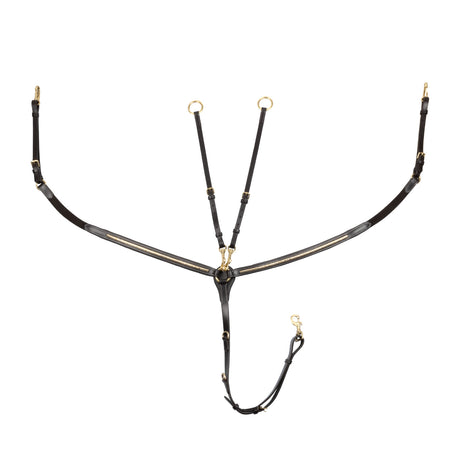 Tanned leather fork breastplate with brass clincher