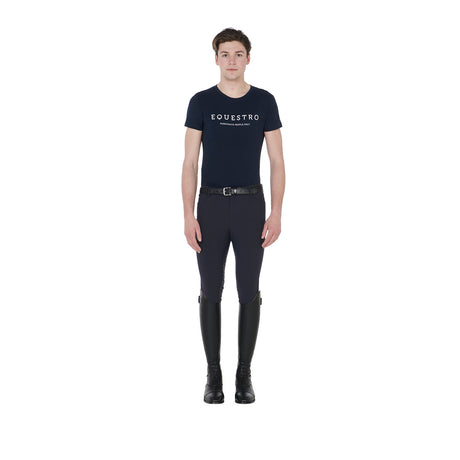 Equestro Men's Slim Fit T-Shirt With Contrasting Writing #colour_blue
