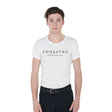 Equestro Men's Slim Fit T-Shirt With Contrasting Writing #colour_white