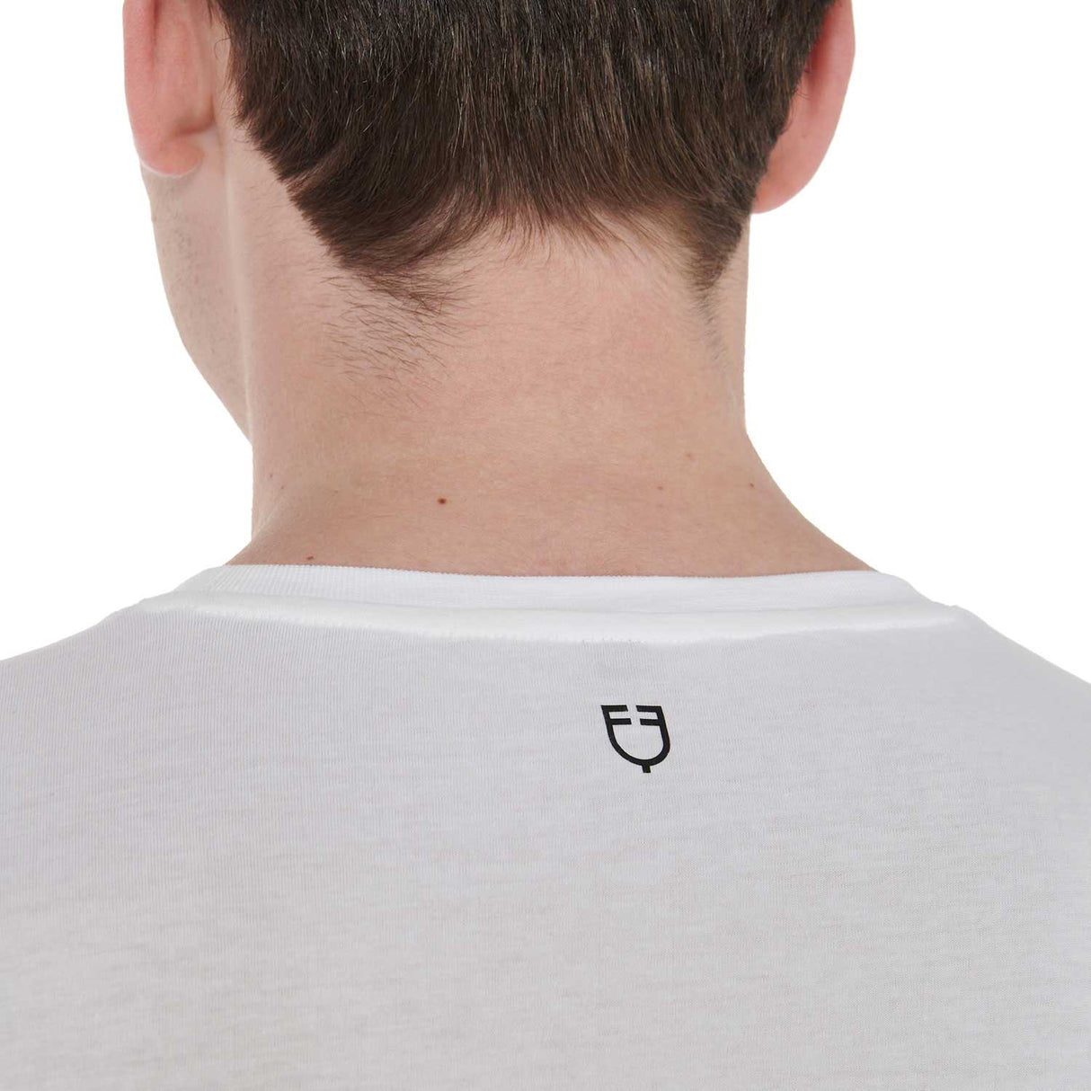 Equestro Men's Slim Fit T-Shirt With Contrasting Writing #colour_white