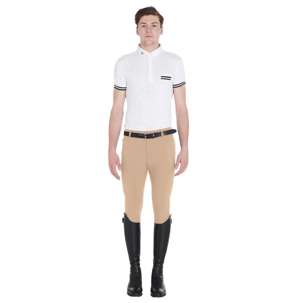 Equestro Men's Slim Fit Grip Breeches With Logo